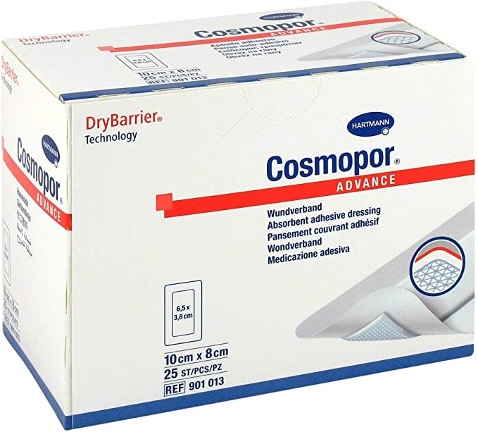 Hartmann Cosmopor E Sterile Adhesive Dressing Tape 10 X 8Cm 25`S -Htc.900873A.A