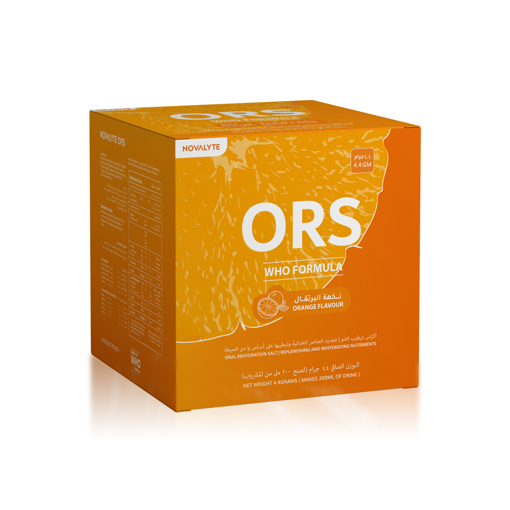 Novalyte Oral Rehydration Salts, 4.4g Sachet, Orange Flavor