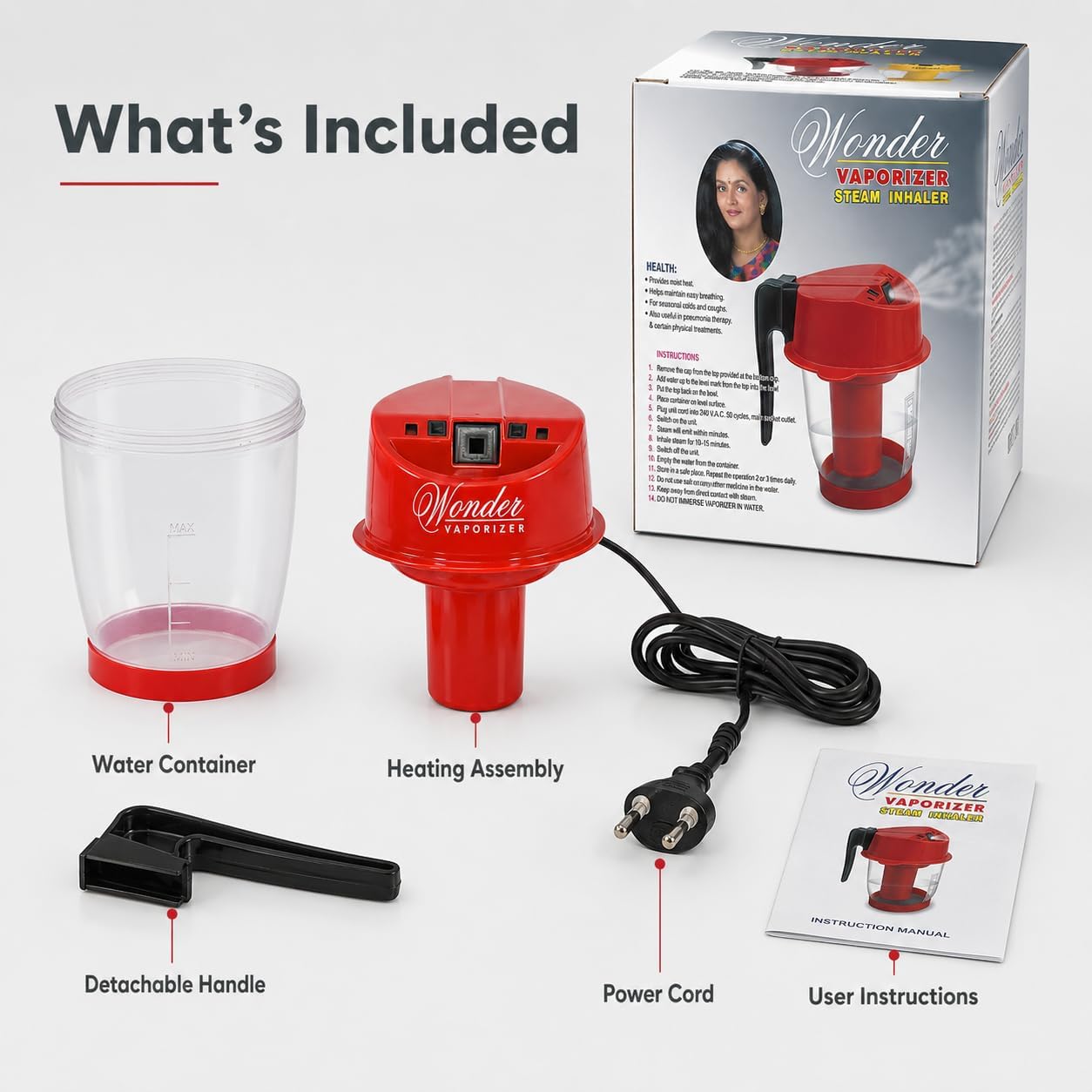 Wonder Vaporizer Steam Inhaler For Cold Relief, Nasal Congestion & Steam Therapy