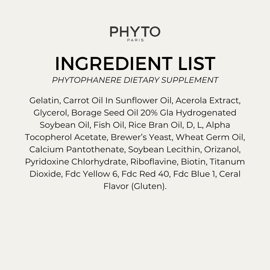 Phyto Phytophanere Hair & Nail Strengthening Capsules 120's with Biotin, Zinc & Vitamins for Hair Growth, Strength, Volume & Stronger Nails