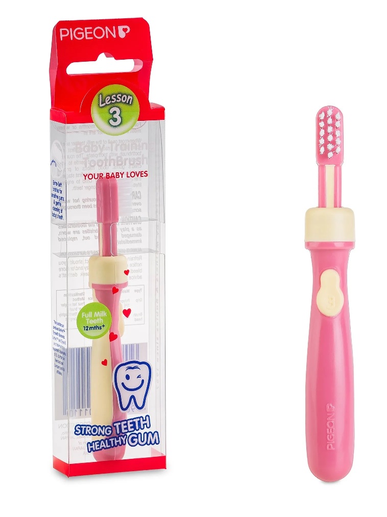 Pigeon Baby Training Toothbrush Lesson 3 - Pink