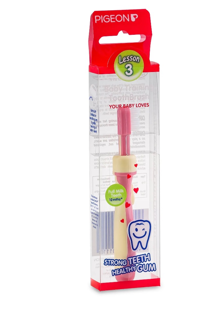 Pigeon Baby Training Toothbrush Lesson 3 - Pink
