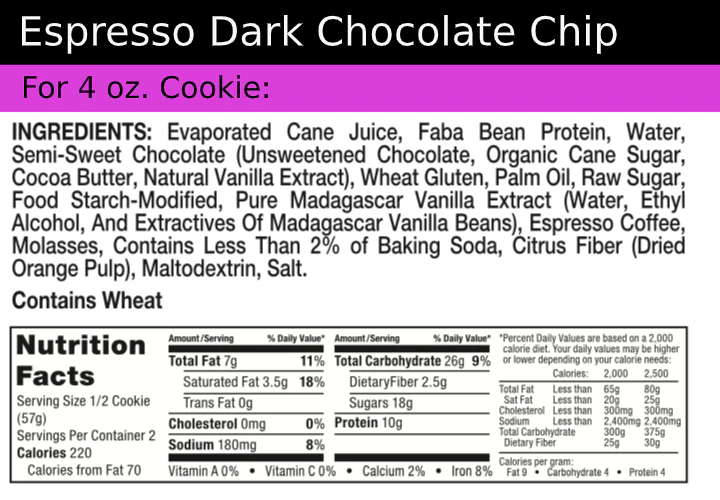 Bake City Espresso Dark Cookie 4oz
