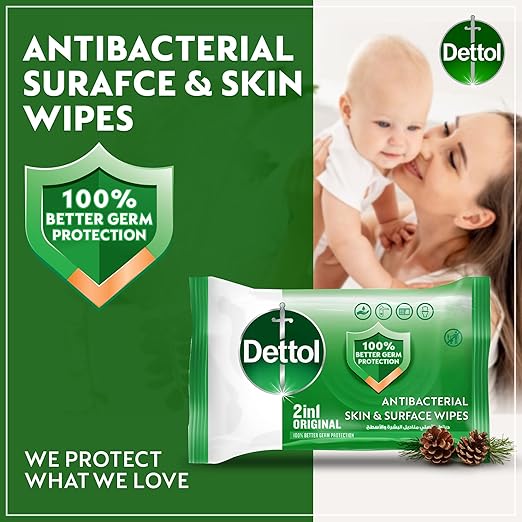 Dettol Antibacterial Surface Wipes, 40 Count