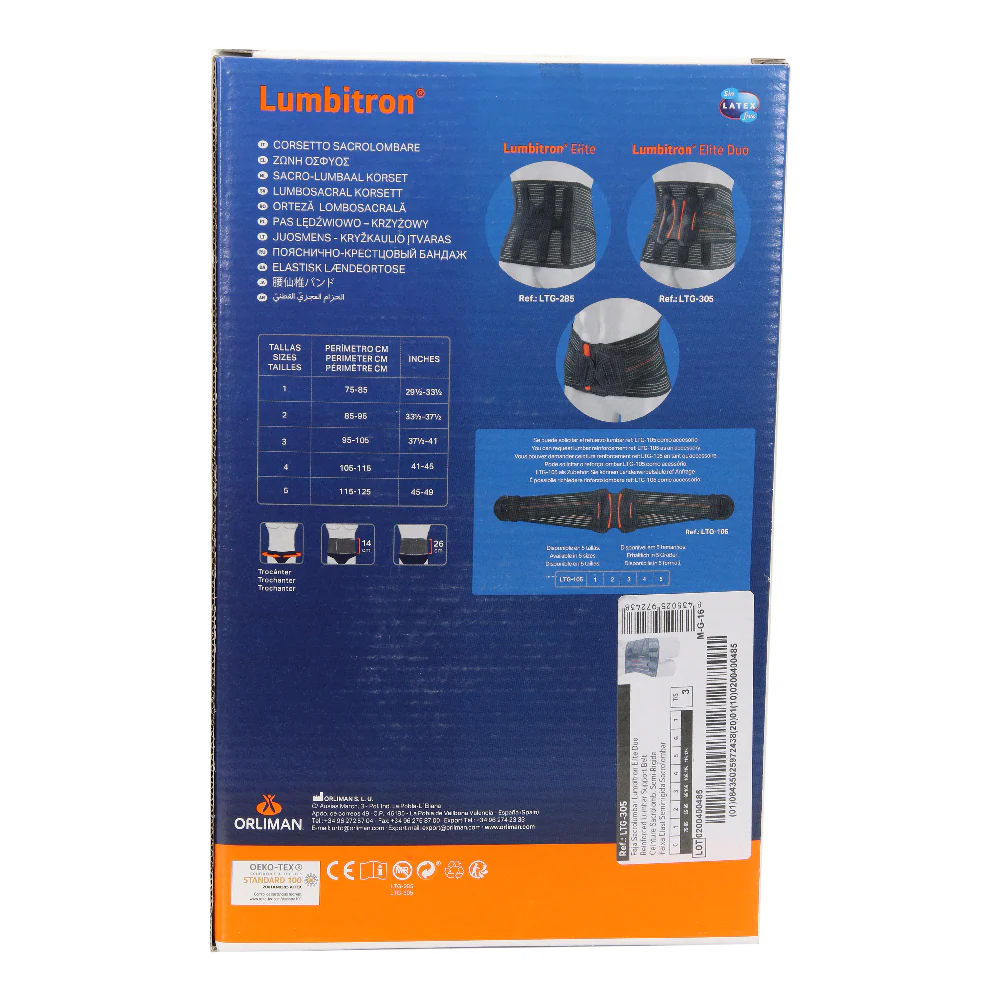 Orliman Ltg-305 Size 3 Reinforced Lumbar Support Belt