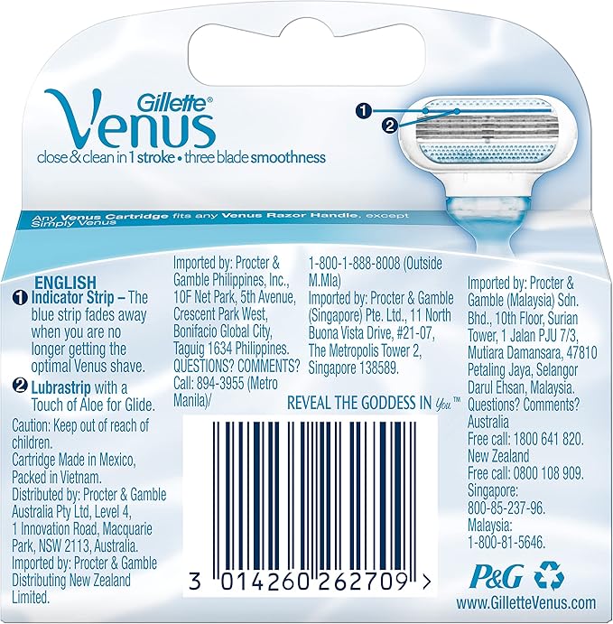 Gillette Venus Passion Cartridge Razor Refills, Pack Of 4 (29793)