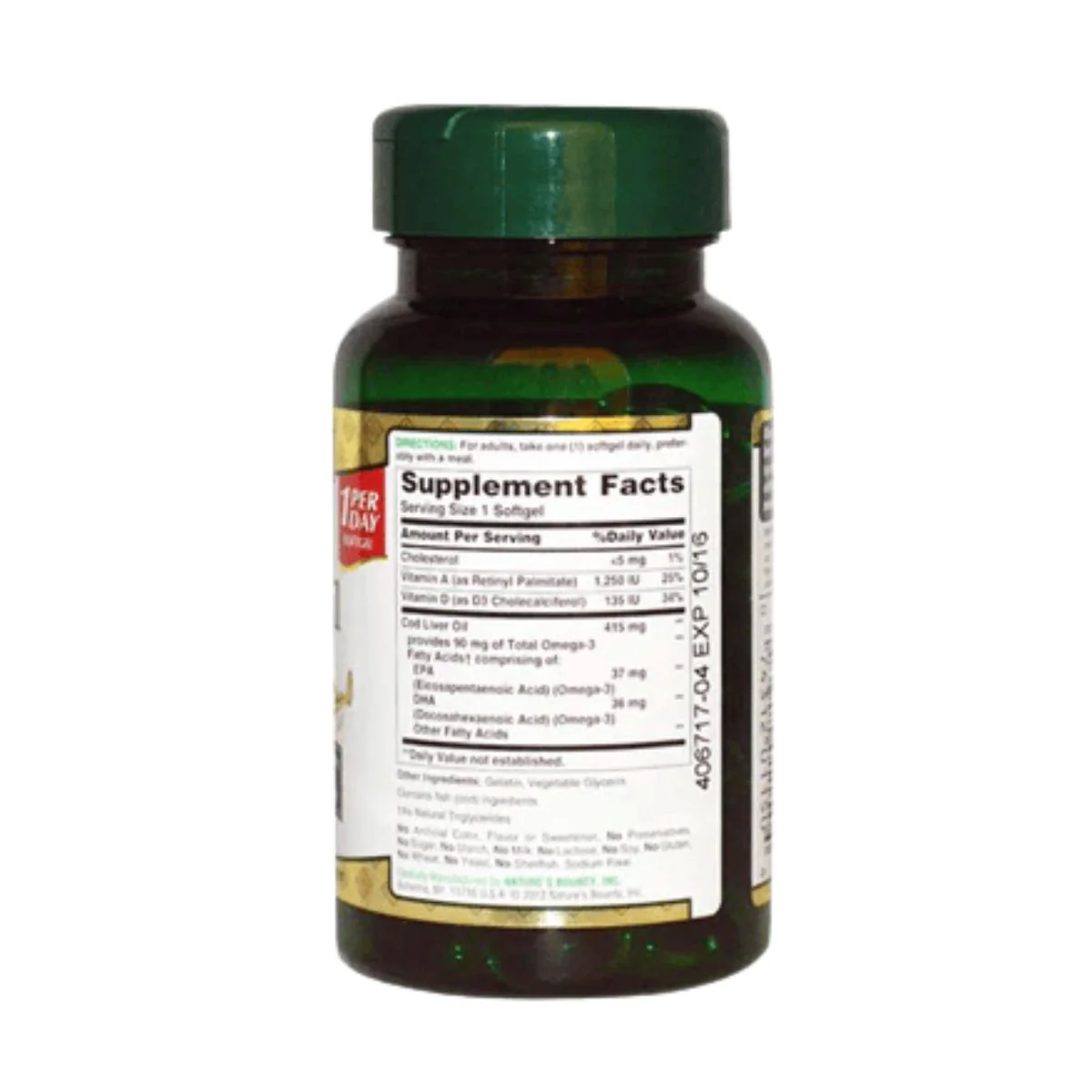 Nature's Bounty Norwegian Cod Liver Oil Softgels For Heart, Brain & Immune Support