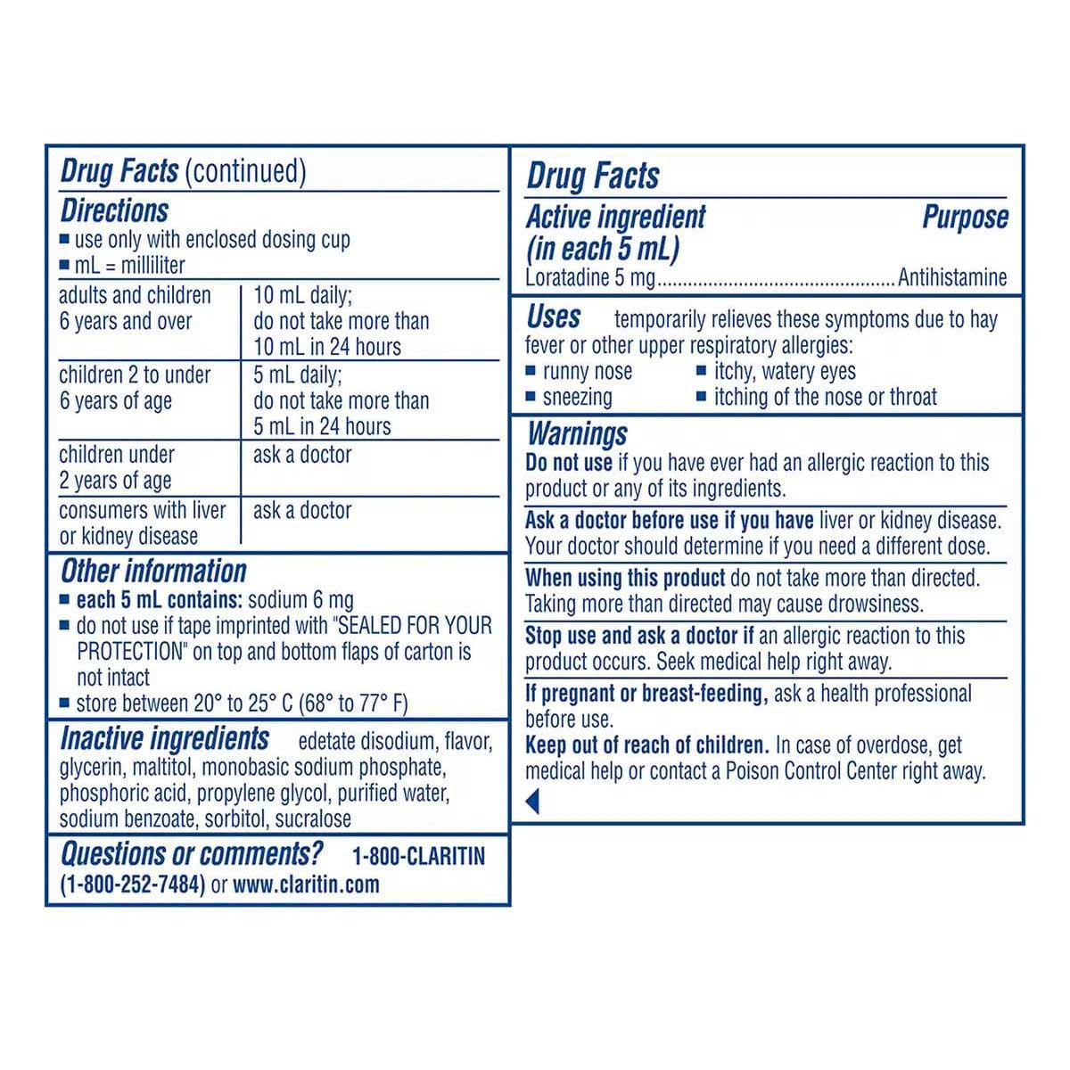 Claritine Children's Grape Syrup 120ml For Allergy Relief & Hay Fever Symptoms