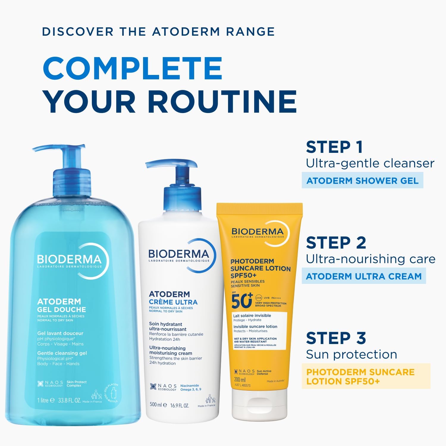 Bioderma Atoderm Crème Ultra 500ml For Normal To Dry Sensitive Skin With Long-lasting Hydration