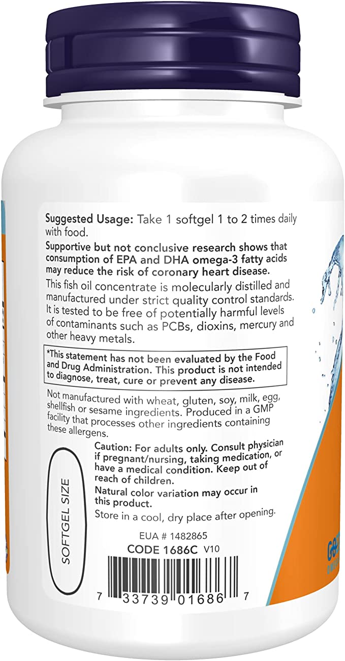 Now Foods Tri-3D Omega 1000Mg 330-220 Softgels 90`S