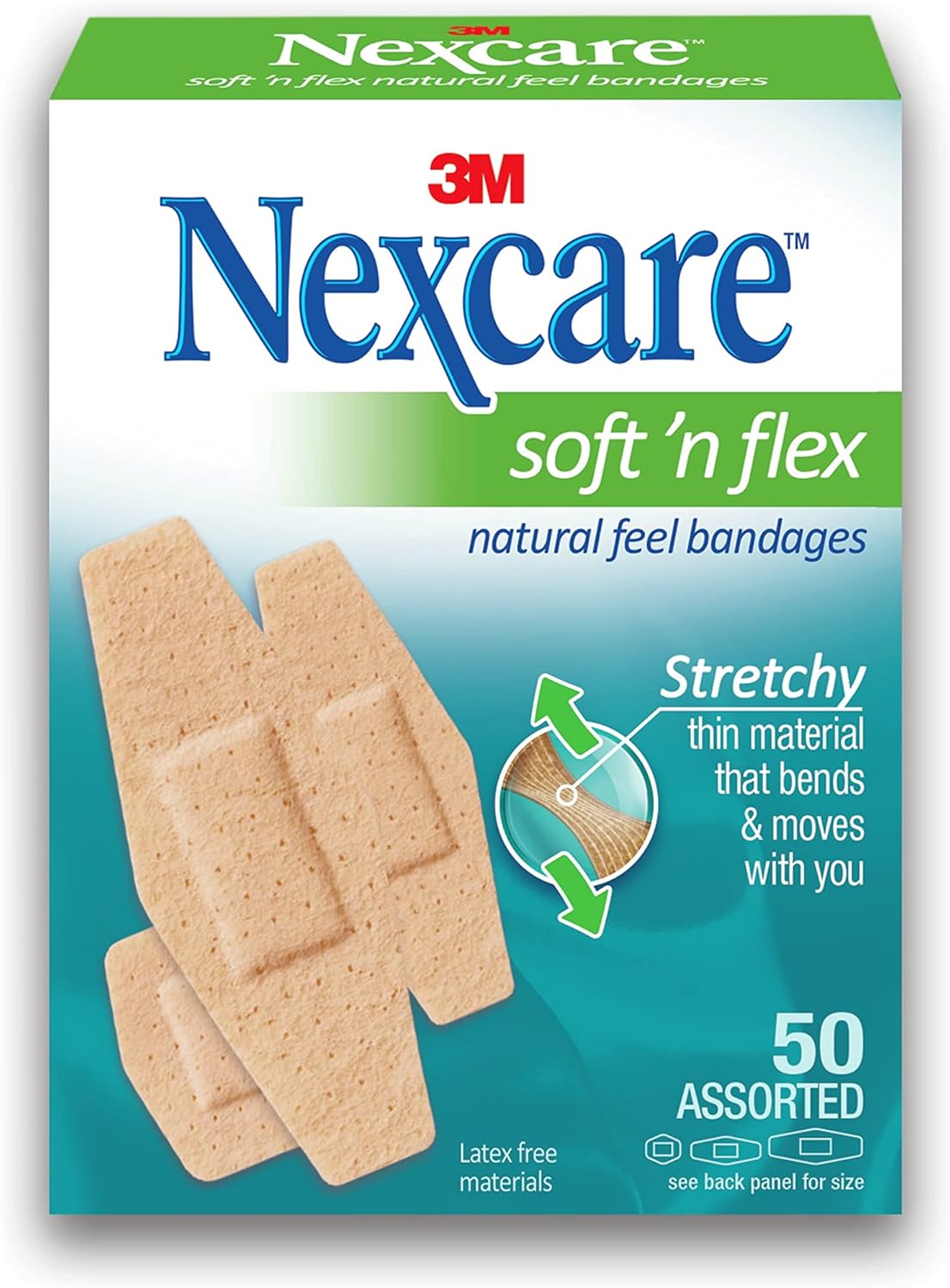 Nexcare Soft ‘n’ Flex Comfort Bandages Assorted 50’s (576-50d)