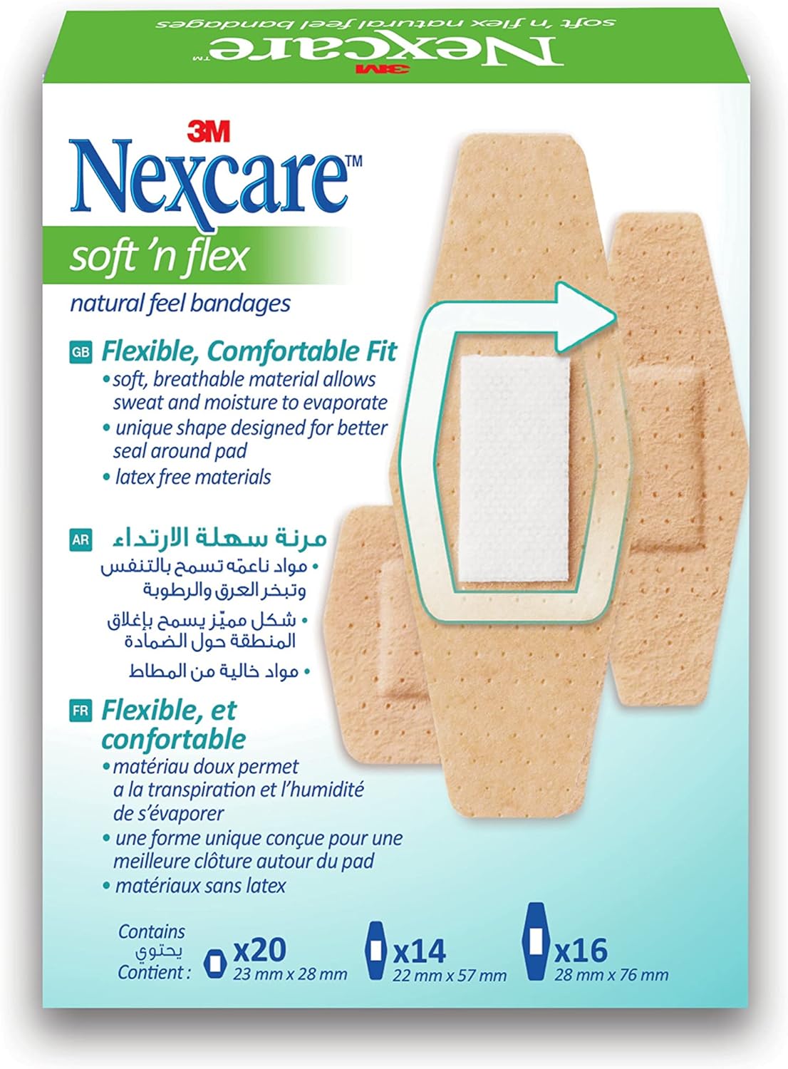 Nexcare Soft ‘n’ Flex Comfort Bandages Assorted 50’s (576-50d)
