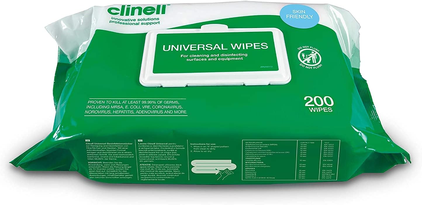 Clinell Universal Wipes (200 Wipes) Per Pack