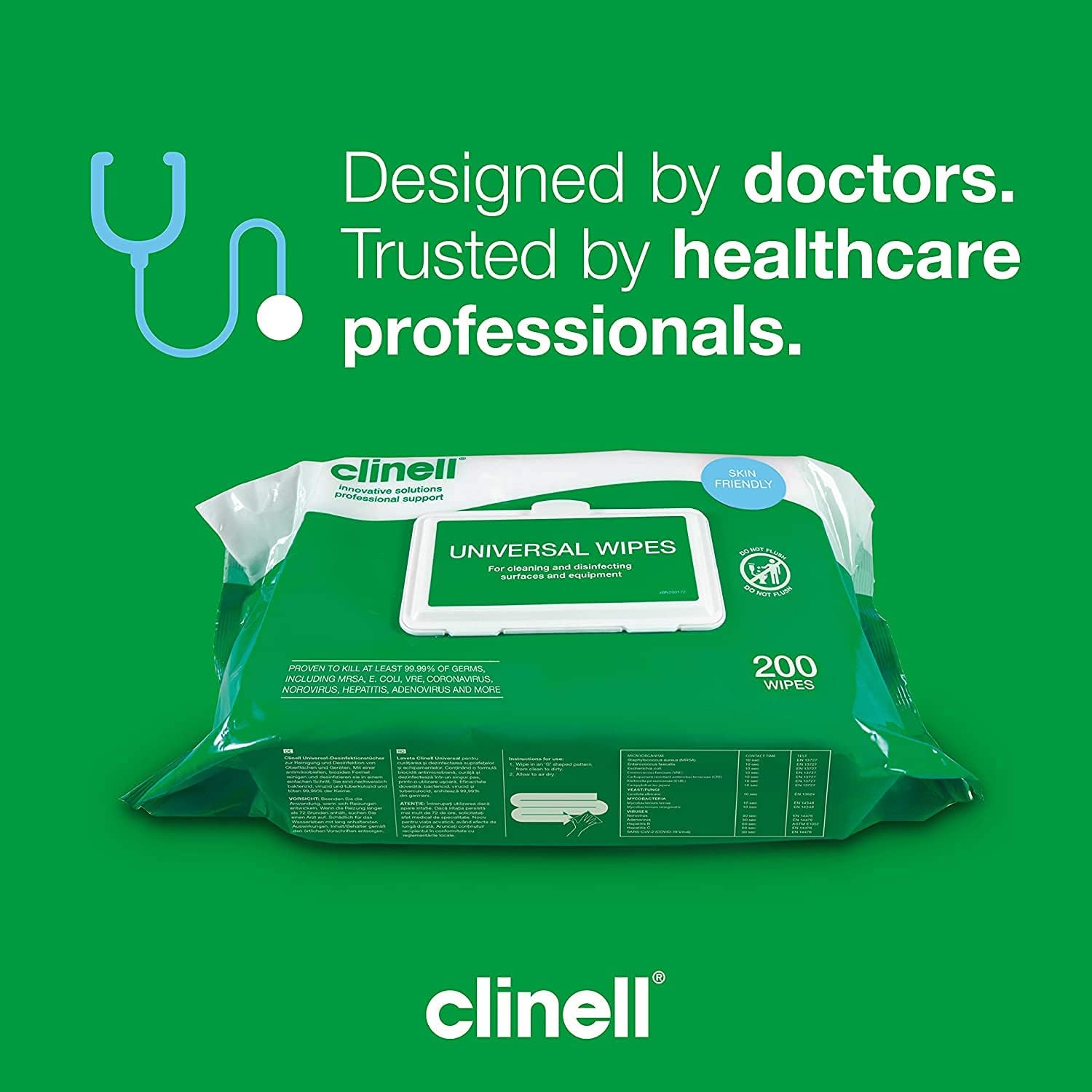 Clinell Universal Wipes (200 Wipes) Per Pack