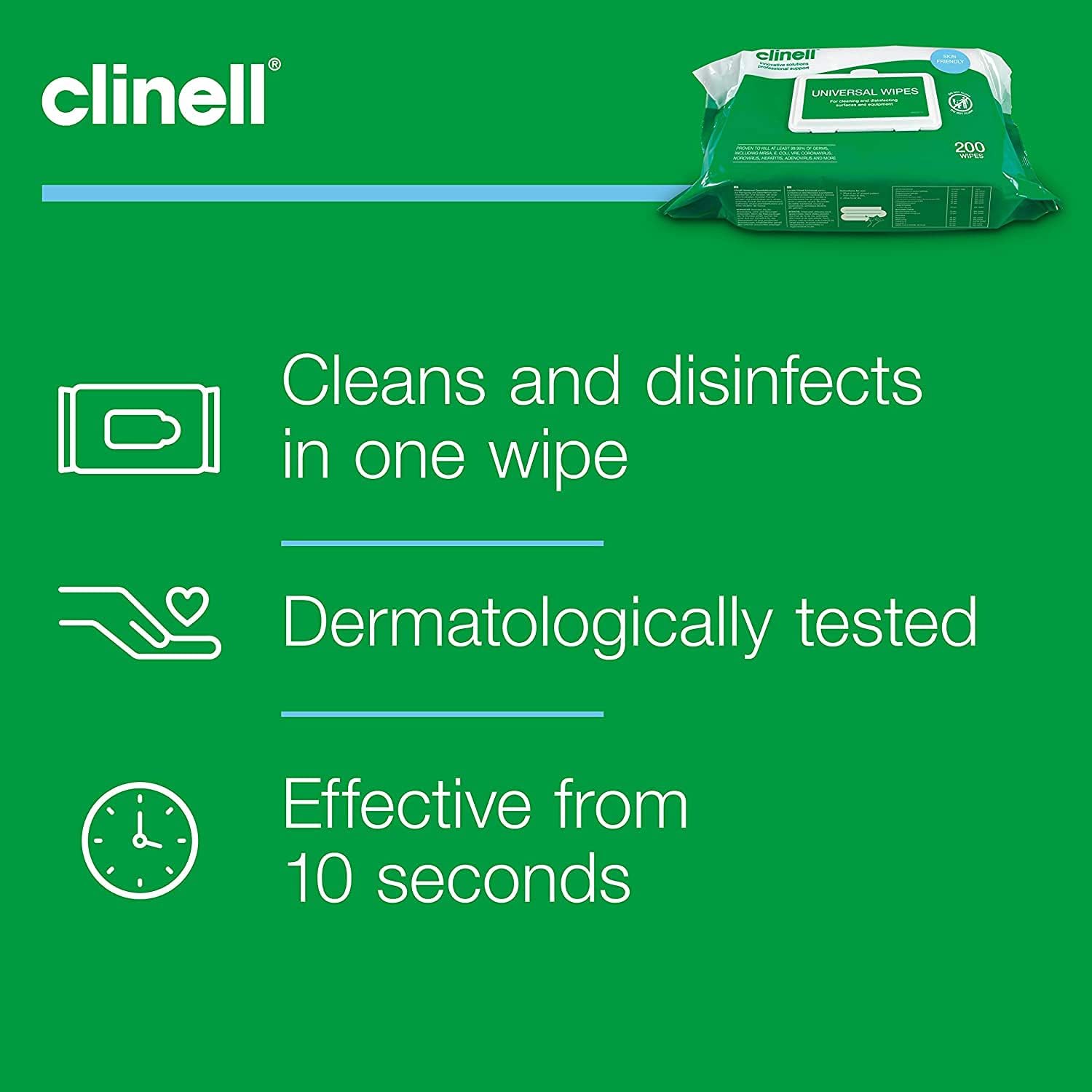 Clinell Universal Wipes (200 Wipes) Per Pack