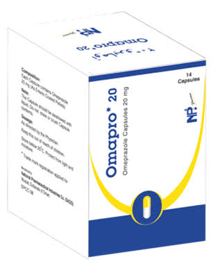 Omapro Omeprazole 20mg Capsules 14's – Relief Of Acid Reflux & Heartburn