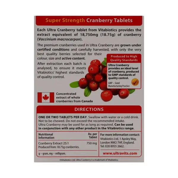 Ultra Cranberry Extract Tablets, 30 Count