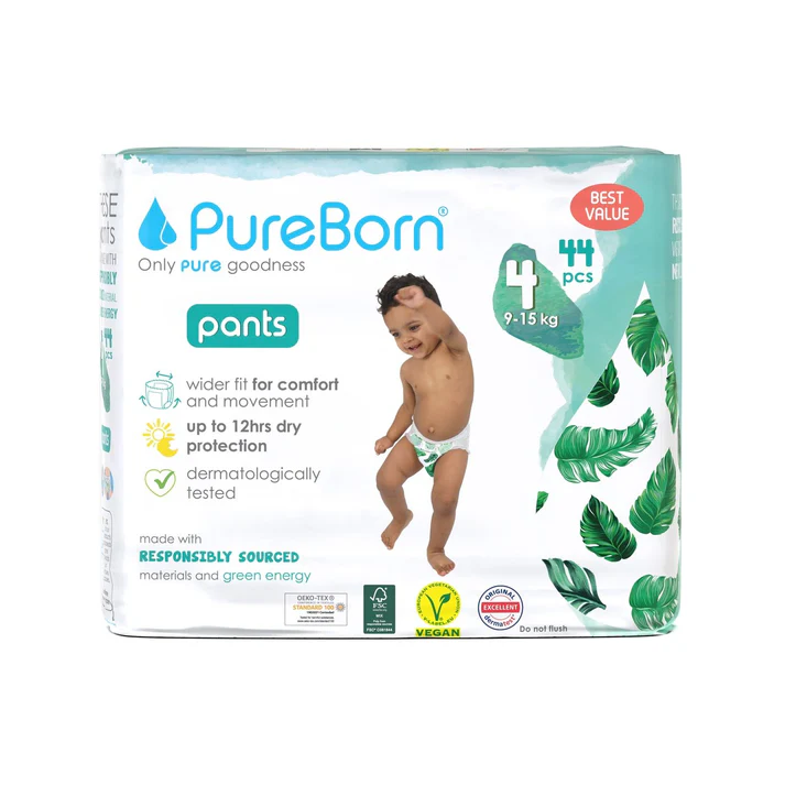Pureborn Pull-up Pants Size 4 Double Pack (44 Pcs)