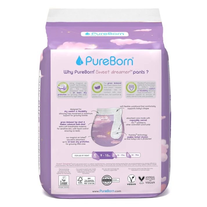 Pureborn Pull-up Pants Size 4 (9–15 Kg) 22 Pcs