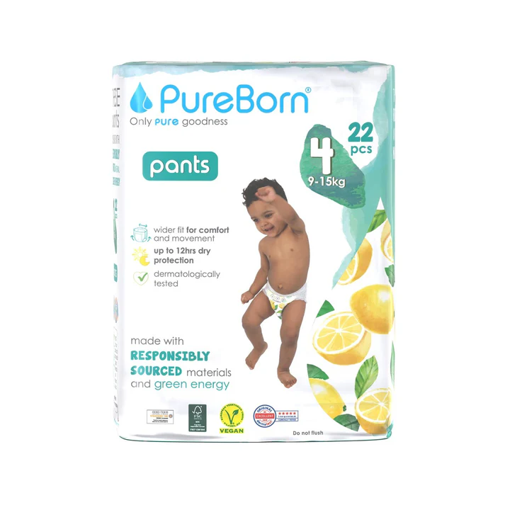 Pureborn Pull-up Pants Size 4 (9–15 Kg) 22 Pcs