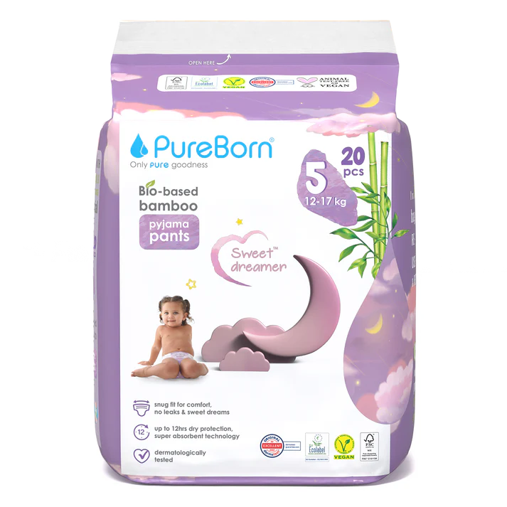 Pureborn Pull-up Pants Size 5 (12–17 Kg) 20 Pcs