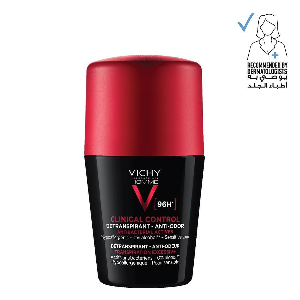 Vichy Deodorant 96 Hours Clinical Control Dry Touch Anti-Odour Roll-On For Men,50 Ml