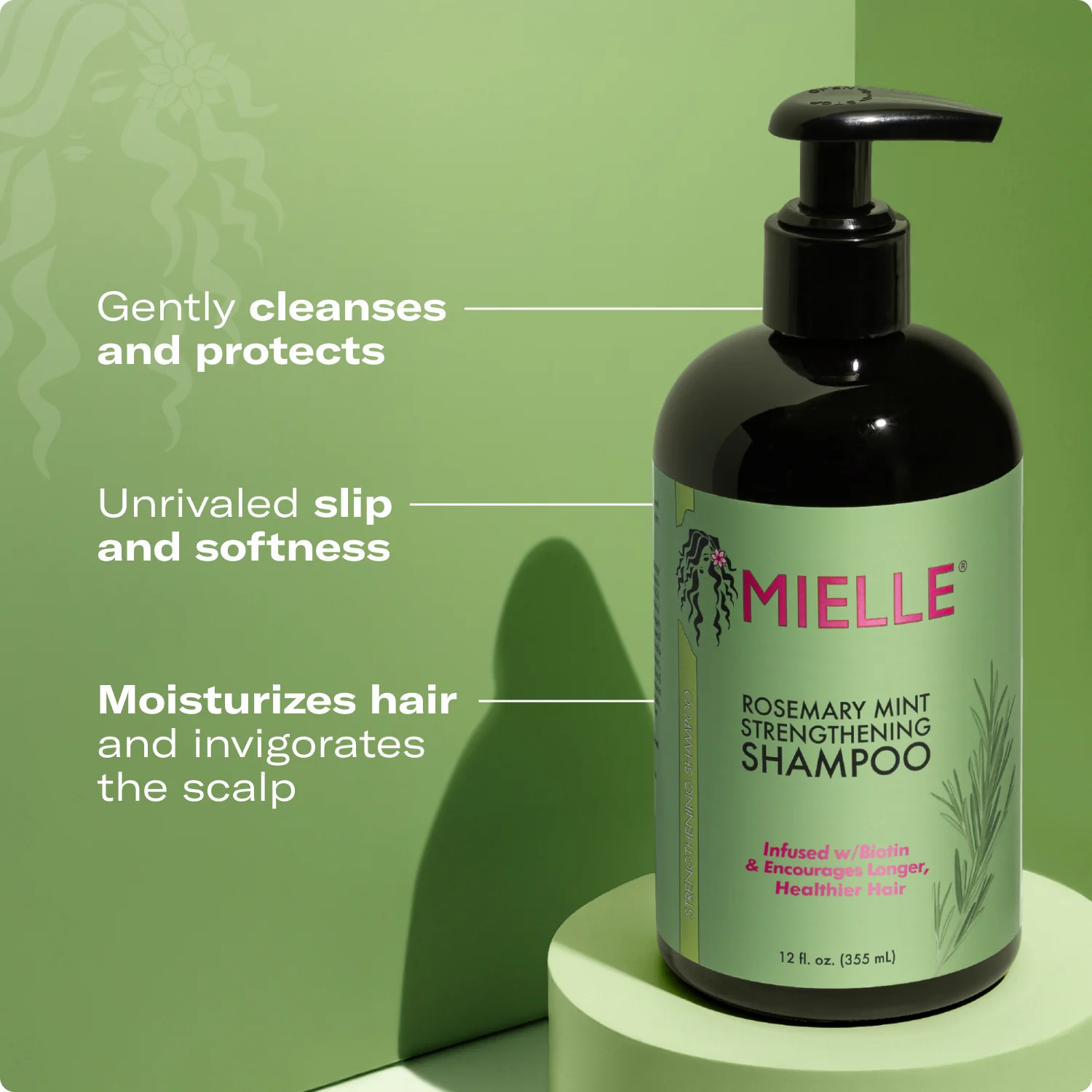 Mielle Rosemary Mint Strengthening Shampoo 12 Oz (854102006770)