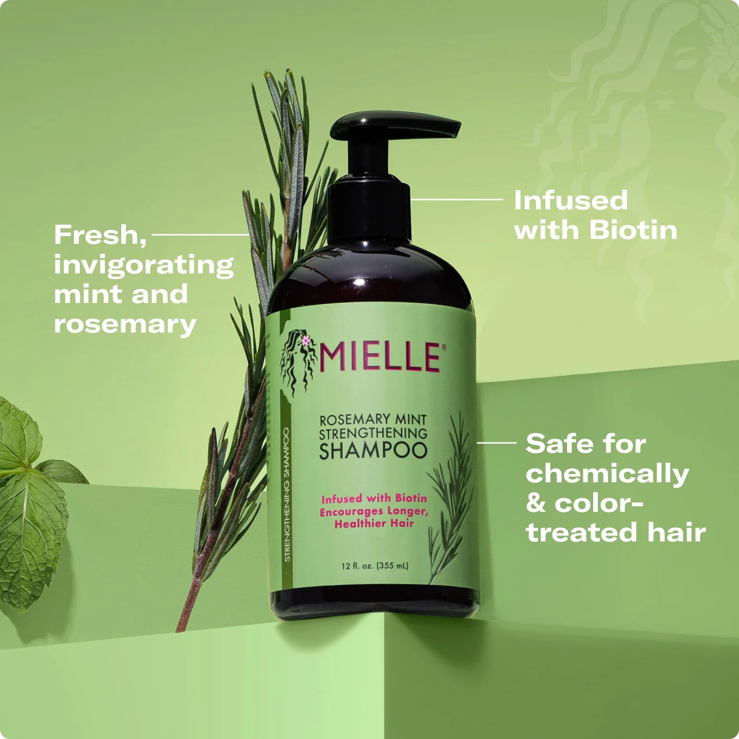 Mielle Rosemary Mint Strengthening Shampoo 12 Oz (854102006770)