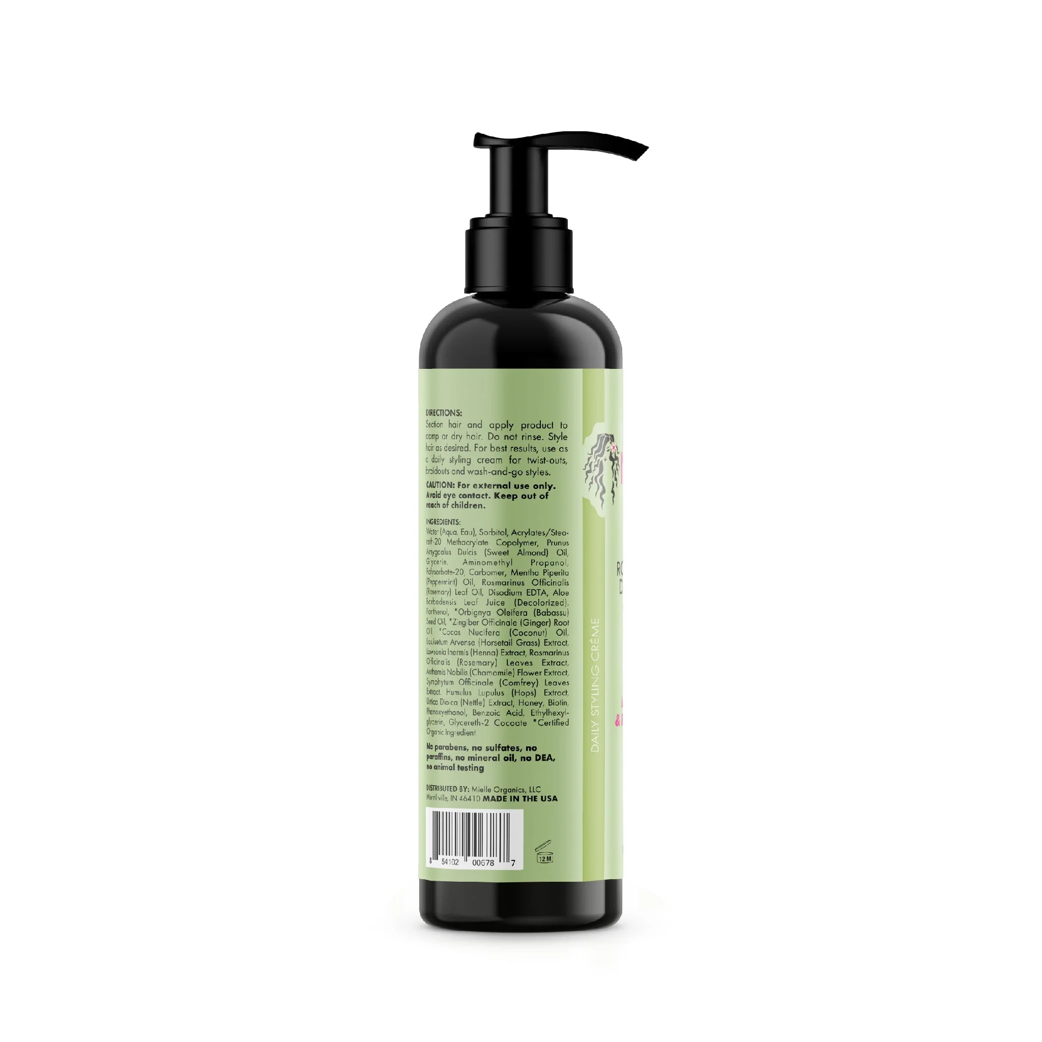 Mielle Organics Rosemary Mint Scalp & Hair Strengthening Repair Crème 7.5–8 Oz (854102006787)