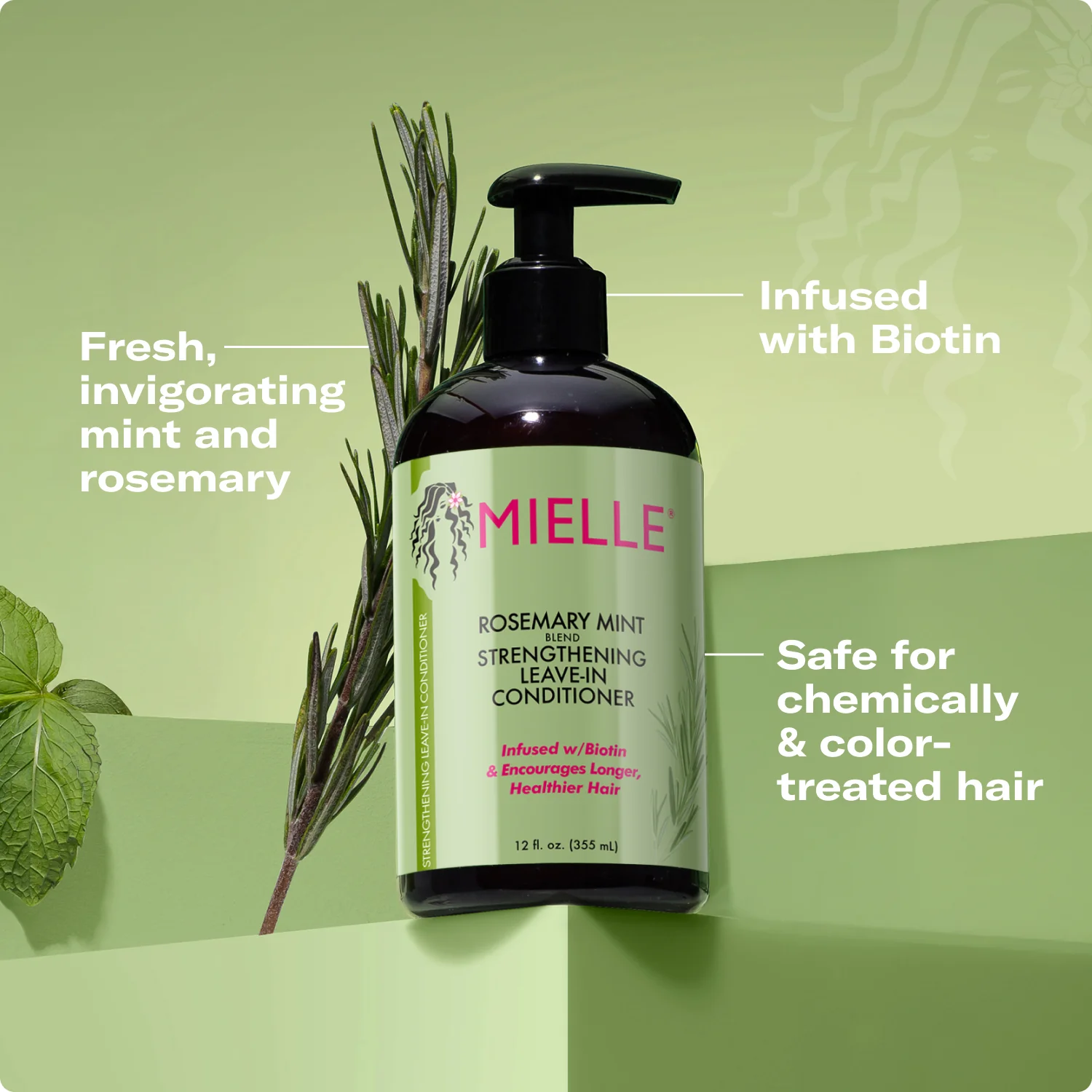 Mielle Rosemary Mint Leave-in Conditioner 12 Oz (850001265867)