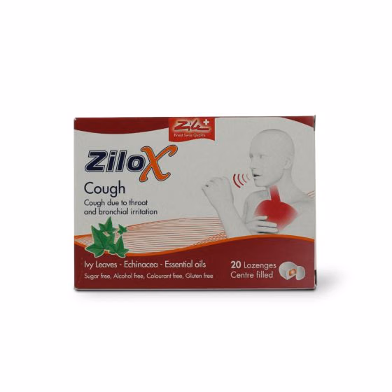 Zilox Cough Centre-filled Lozenges 20's – Soothing Relief For Cough & Throat Irritation