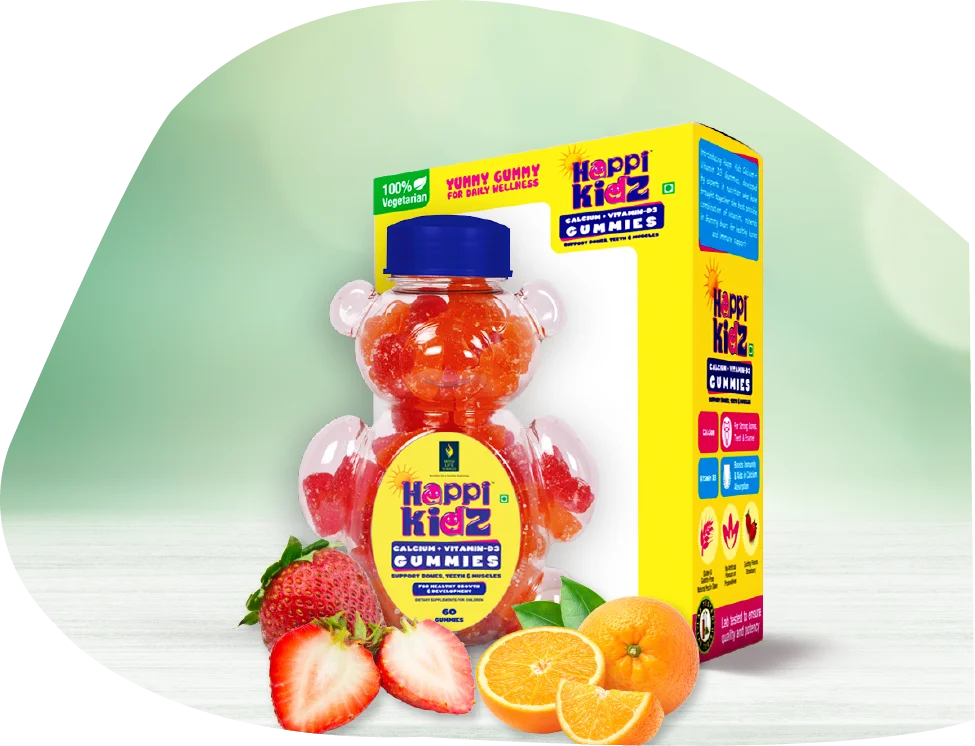 Happi Kidz Calcium & Vitamin D Gummies, 1+1 Offer Pack