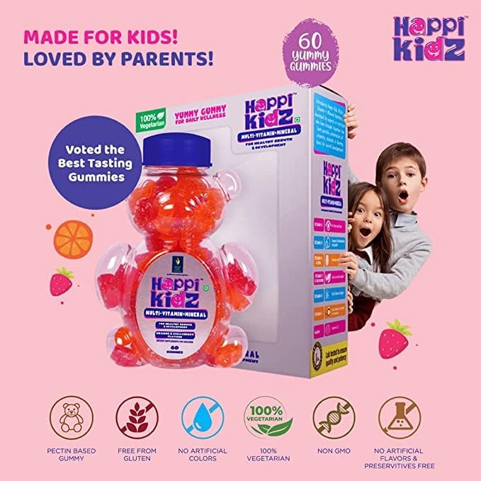 Happi Kidz Multivitamin Gummies, 1+1 Offer Pack