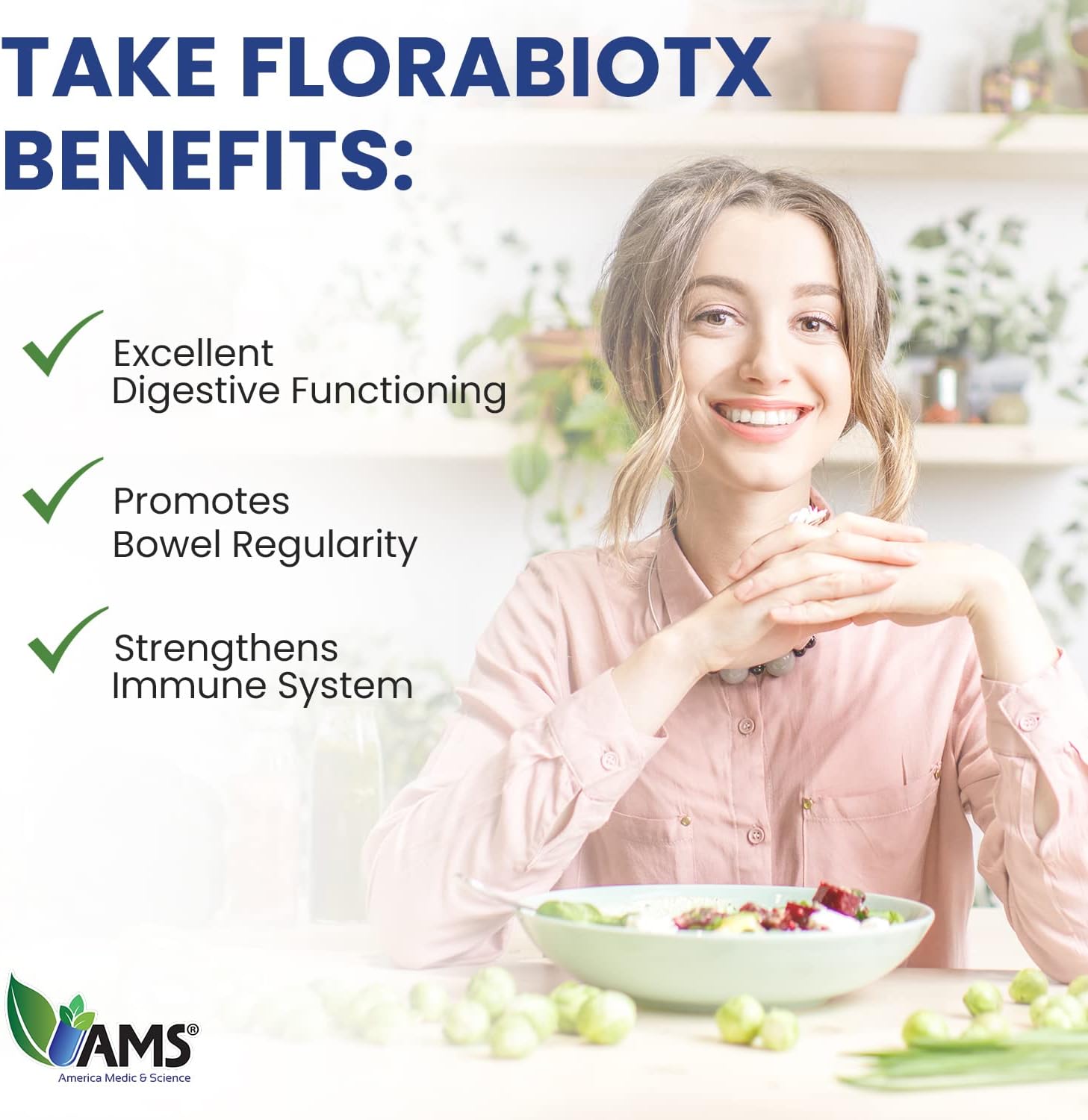 Ams Florabiotix Probiotic 50 Billion Capsules For Advanced Digestive & Immune Support 30's