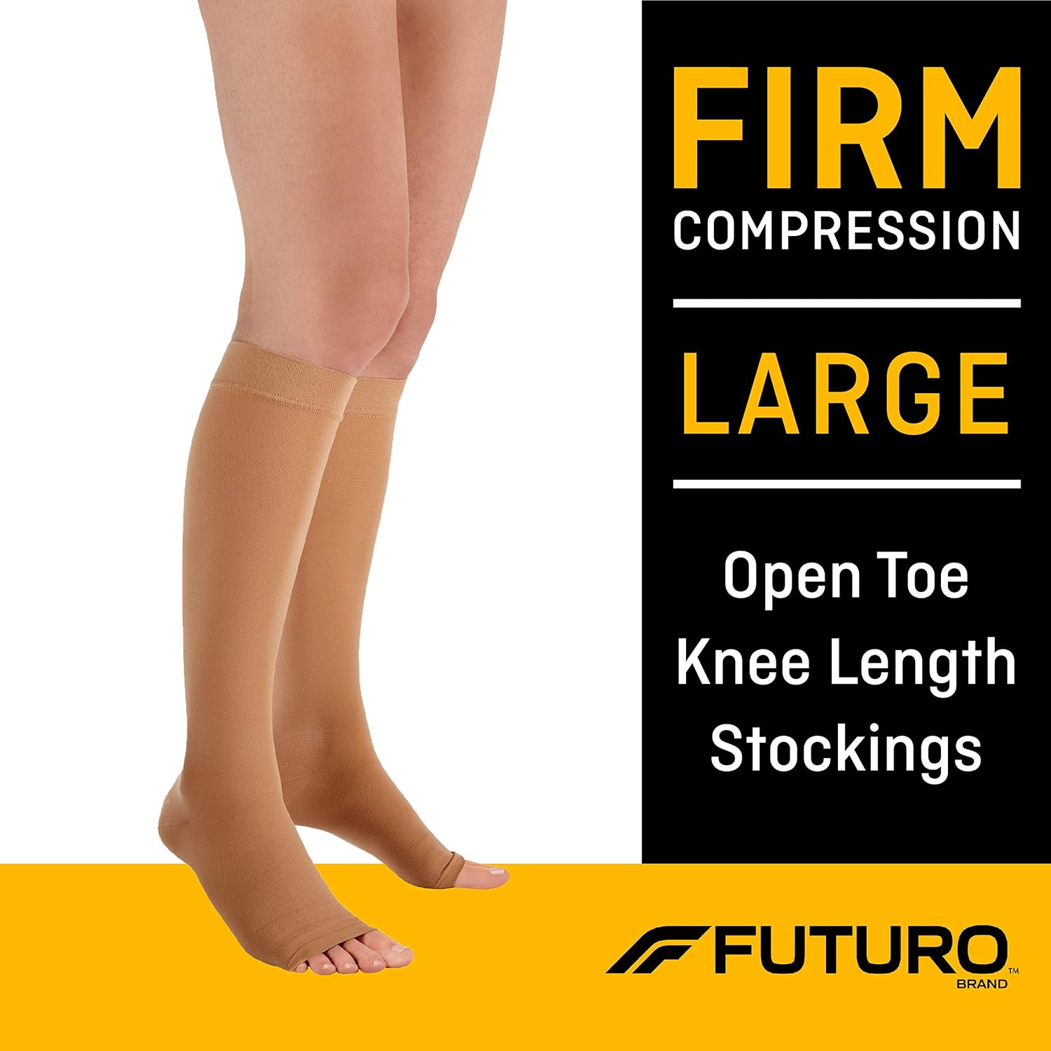 Futuro Open-toe Knee-length Compression Stockings Large Beige 71050en