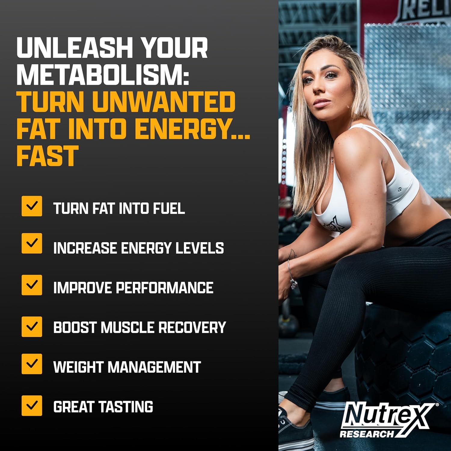 Nutrex Lipo-carnitine 3000 Liquid Orange Mango For Energy & Fat Metabolism 16oz