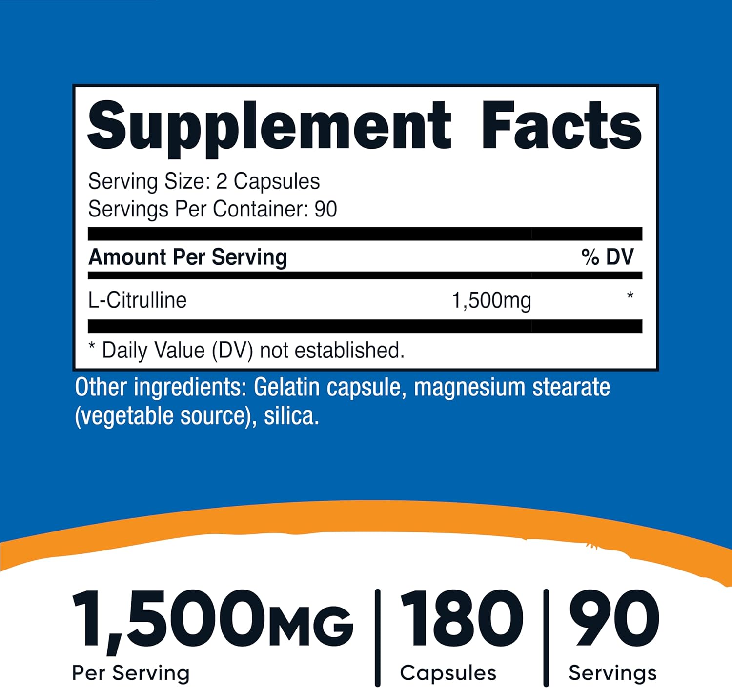 Nutricost L-citrulline 1500mg Capsules For Nitric Oxide & Workout Performance 180's