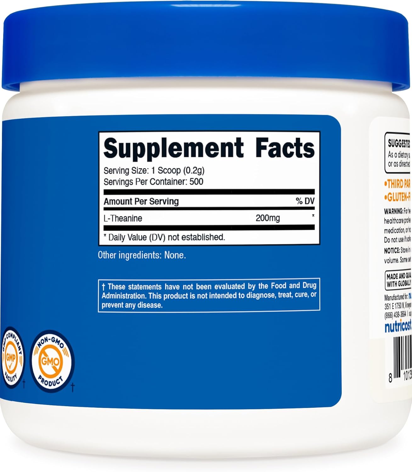Nutricost L-theanine Powder For Relaxation & Calm Focus 100g