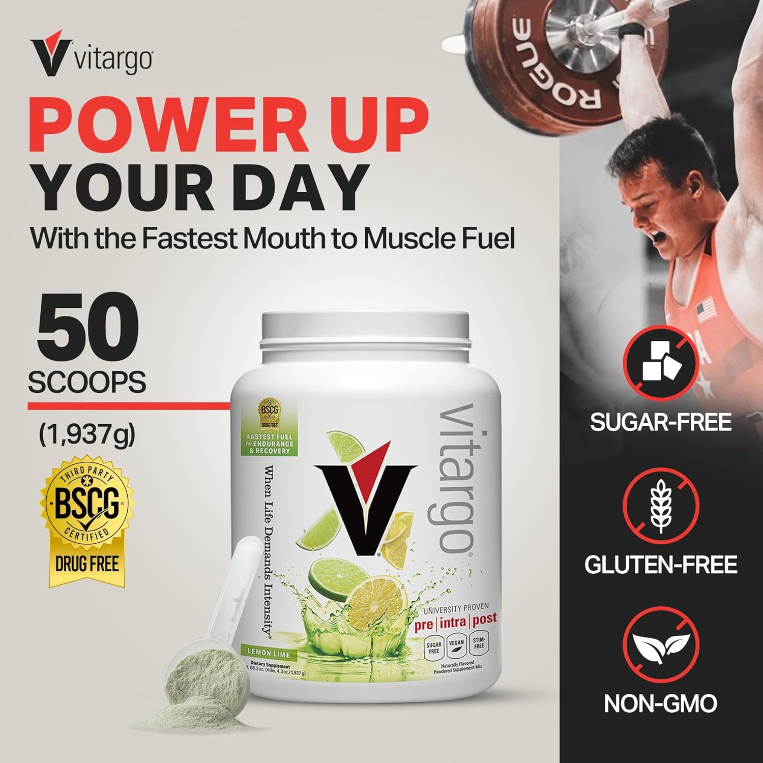 Vitargo Carbohydrate Powder Lemon 4lb (1.937kg), 50 Servings For Energy, Endurance & Recovery