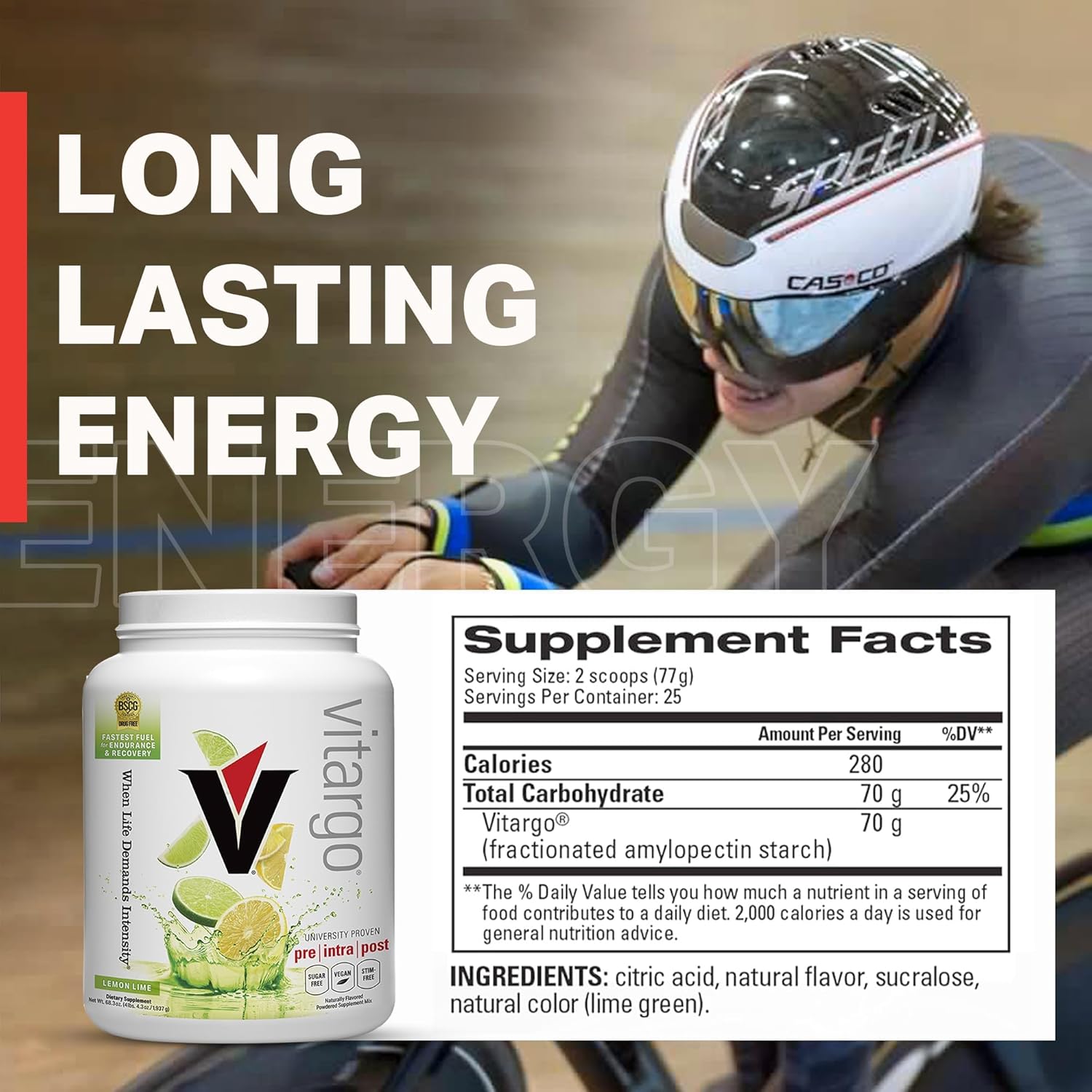 Vitargo Carbohydrate Powder Lemon 4lb (1.937kg), 50 Servings For Energy, Endurance & Recovery