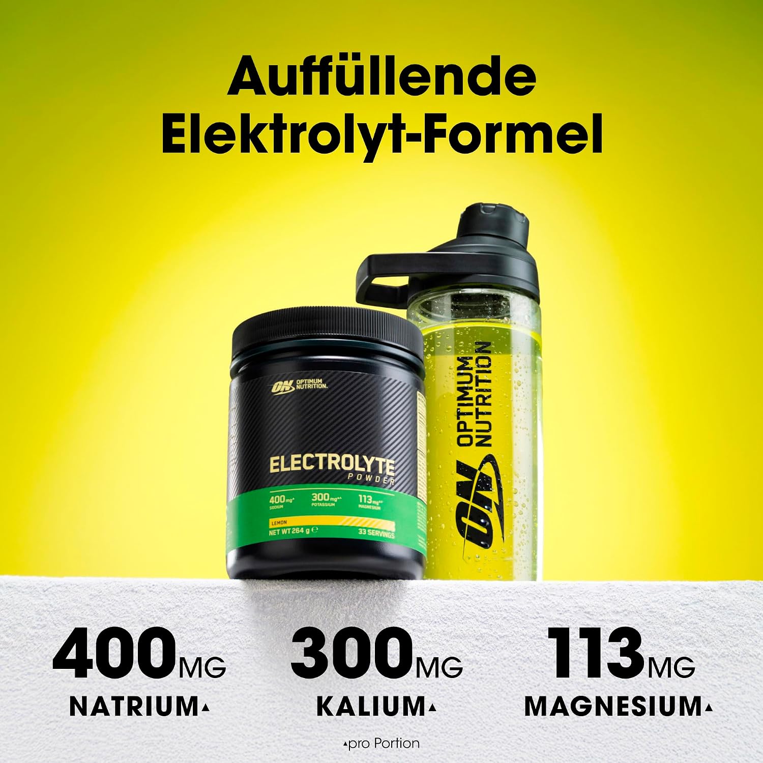 Optimum Nutrition Electrolyte Powder Lemon 264g – Zero Sugar Hydration & Electrolyte Support