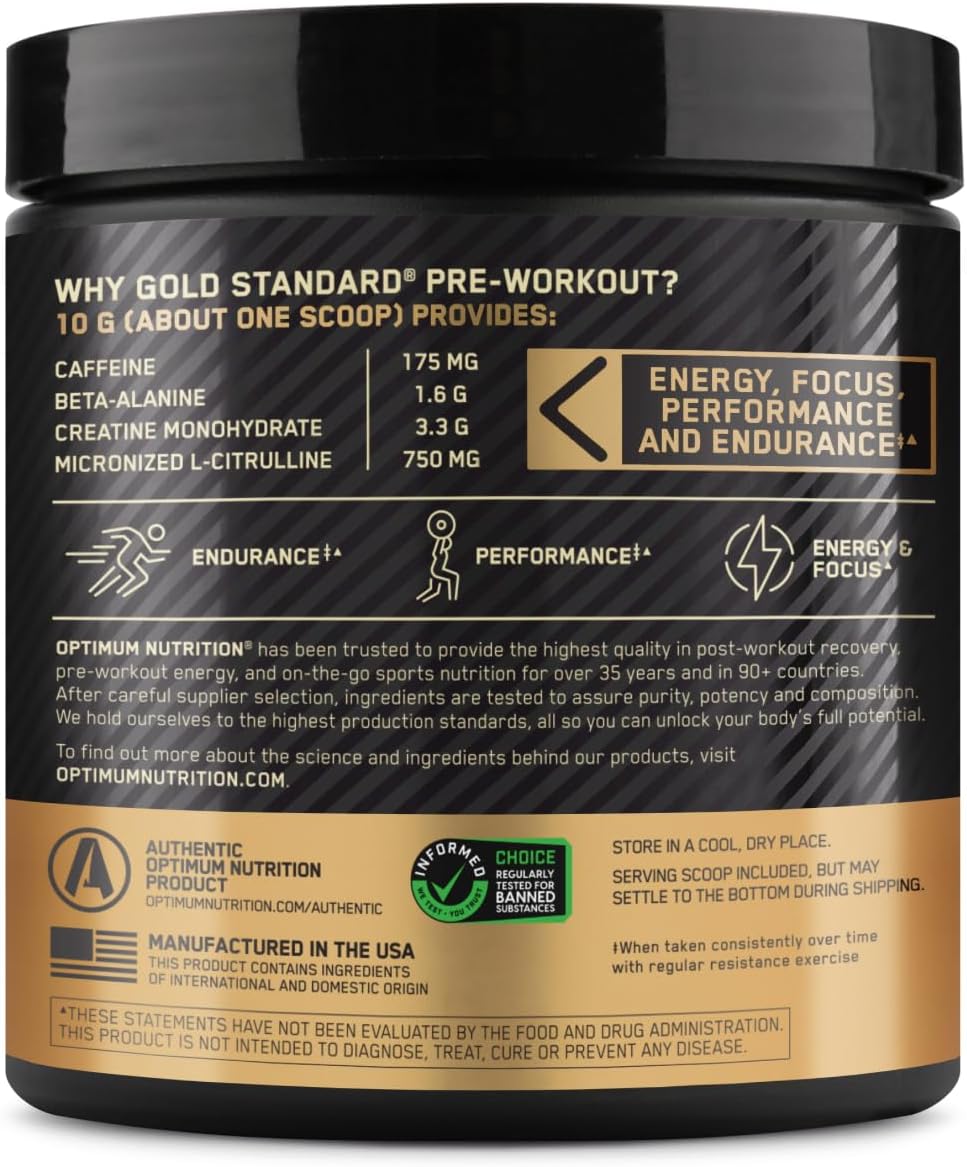 Optimum Nutrition Gold Standard Pre-workout Watermelon Candy 300g – Energy, Focus & Performance