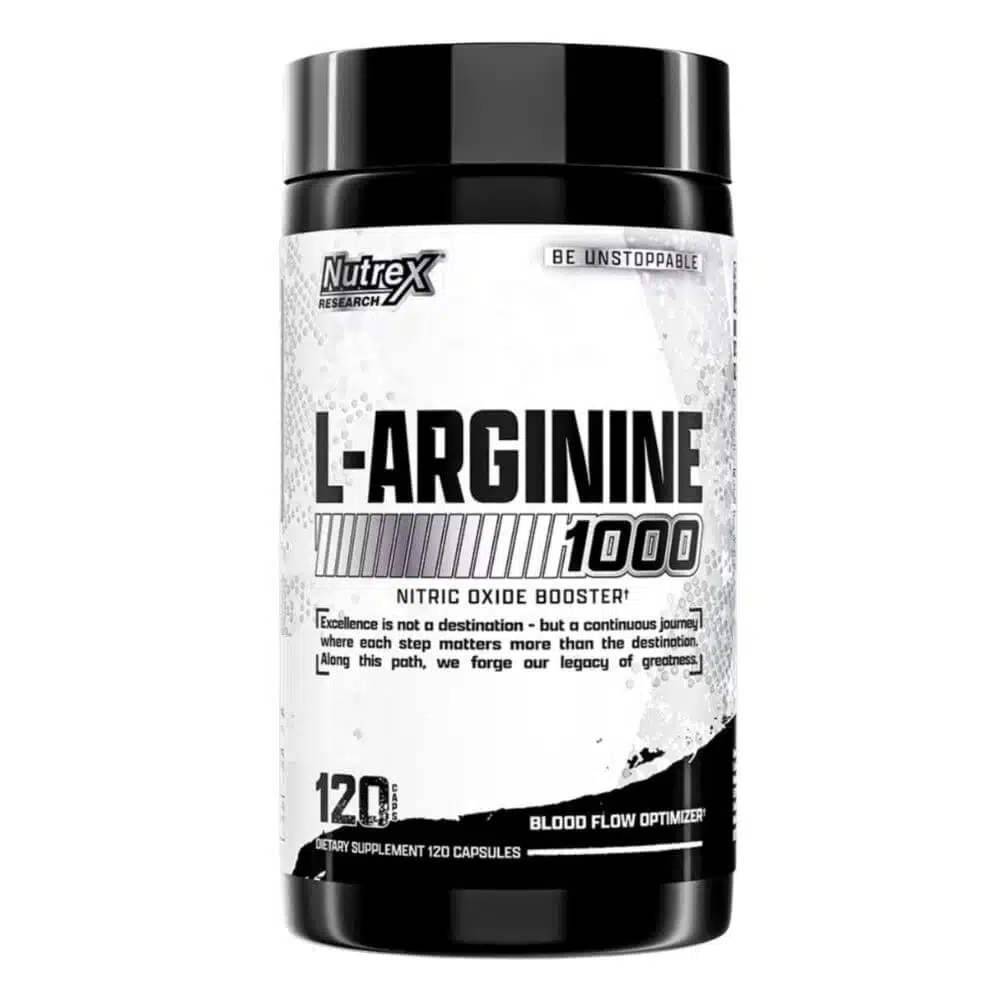 Nutrex Research L-arginine 1000mg 120 Capsules – Supports Blood Flow, Muscle Pumps & Workout Performance