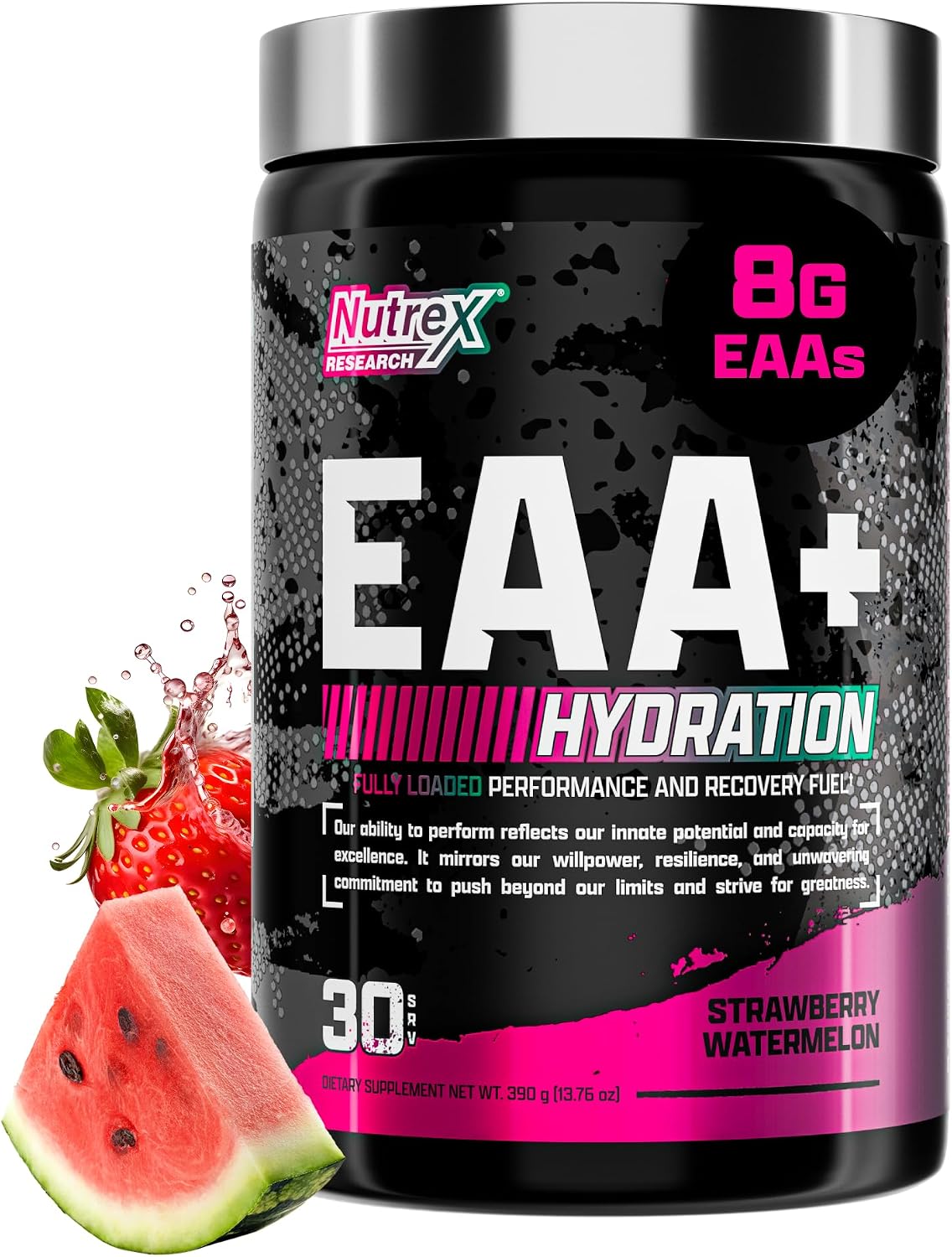 Nutrex Research Eaa+ Hydration Strawberry Watermelon 30 Servings – Essential Amino Acids For Muscle Recovery & Hydration