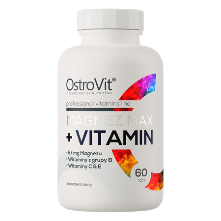 Ostrovit Magnesium Max + Vitamin 60 Tablets – Supports Energy, Muscles & Nervous System Function