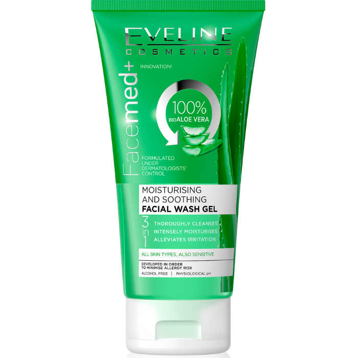 Eveline Facemed+ Moist & Soothe Face Wash Gel Aloe 150 Ml