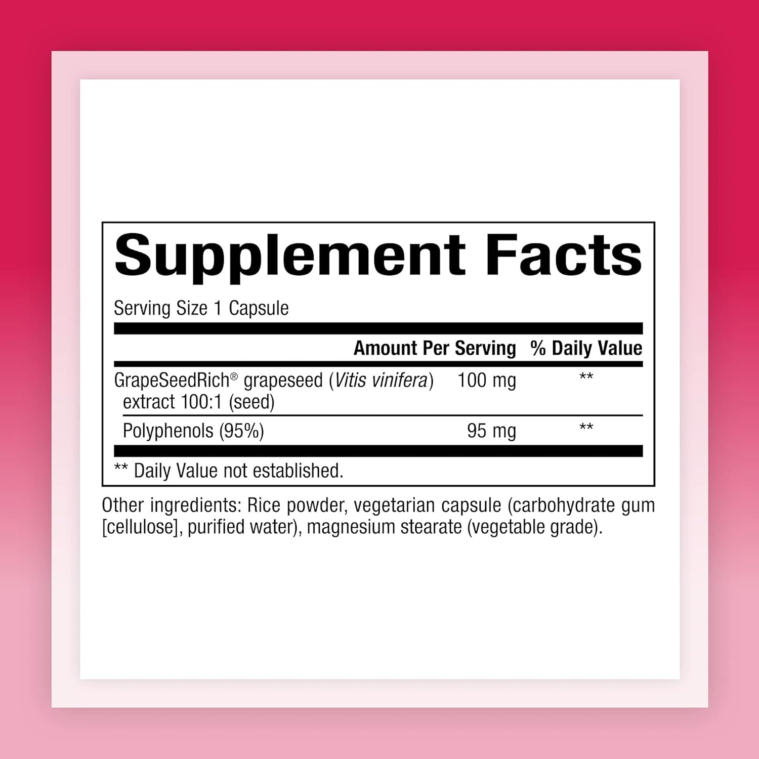 Natural Factors Grape Seed Extract 100 Mg 90 Vegcaps