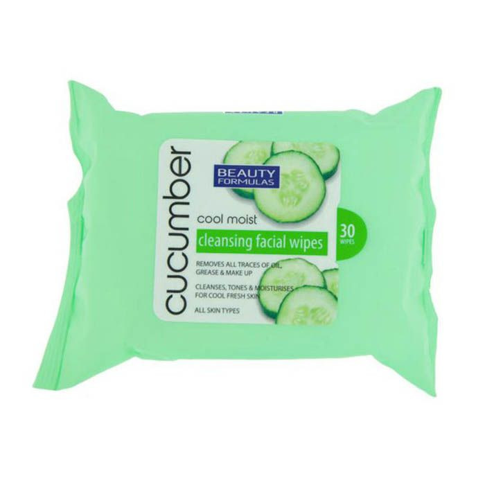 Beauty Formulas Cucumber Extract Facial Wipes 30`S