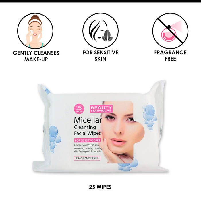 Beauty Formulas Micellar Cleansing Facial Wipes 25`S