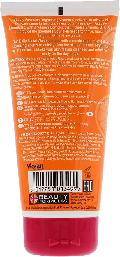 Beauty Formulas Vitamin C Brightening Facial Wash 150 Ml (013499)